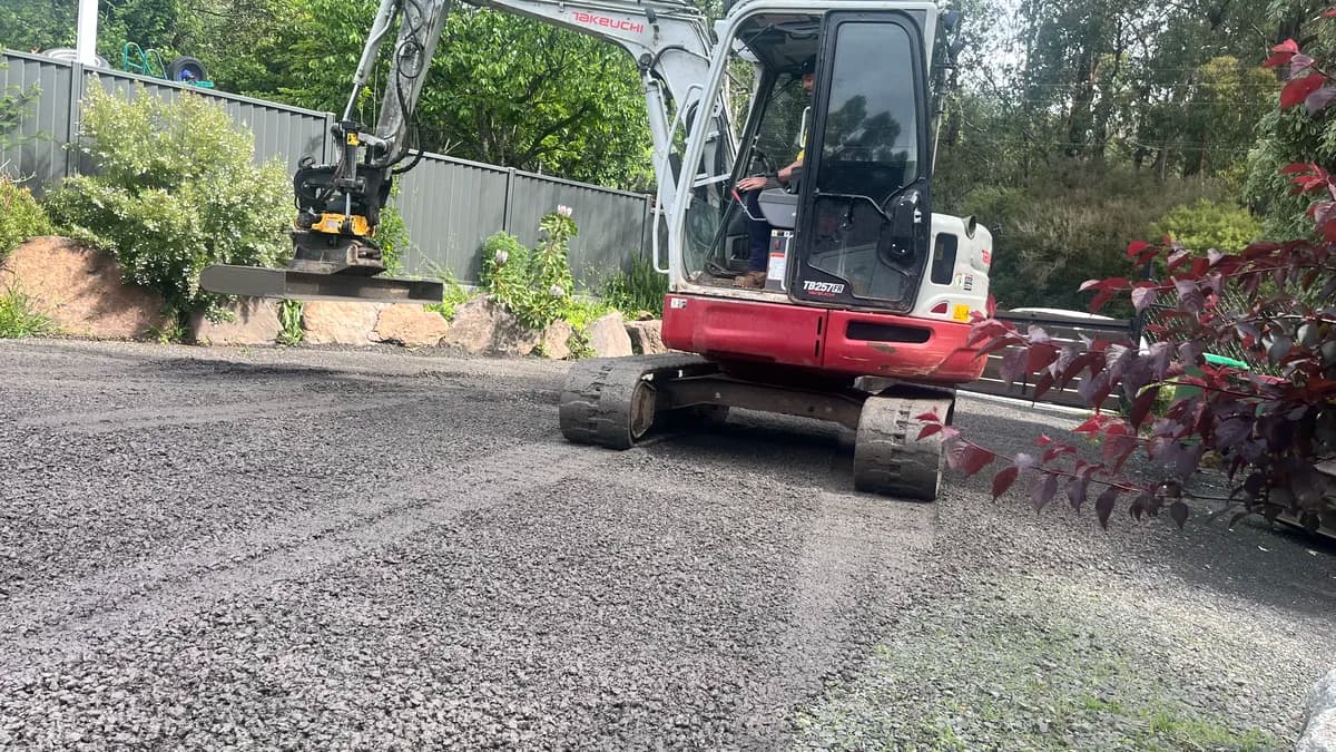 Eroded driveway before restoration